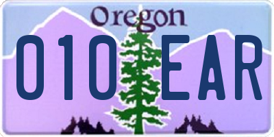 OR license plate 010EAR