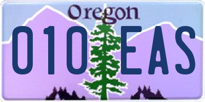 OR license plate 010EAS