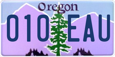 OR license plate 010EAU