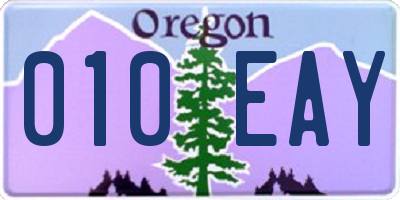 OR license plate 010EAY