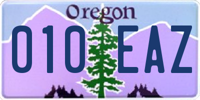 OR license plate 010EAZ