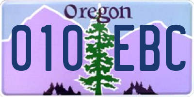 OR license plate 010EBC
