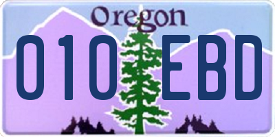 OR license plate 010EBD