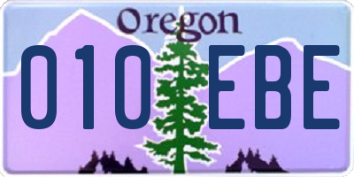 OR license plate 010EBE