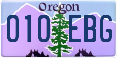 OR license plate 010EBG