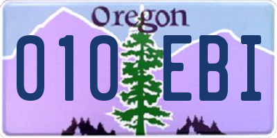 OR license plate 010EBI