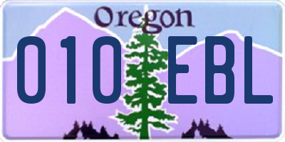 OR license plate 010EBL