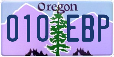 OR license plate 010EBP