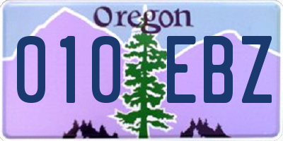OR license plate 010EBZ