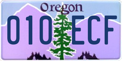 OR license plate 010ECF