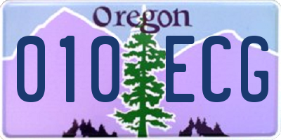 OR license plate 010ECG
