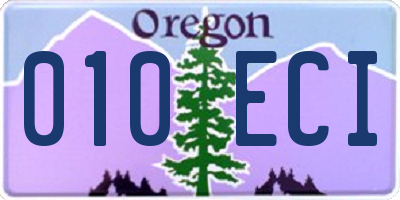 OR license plate 010ECI