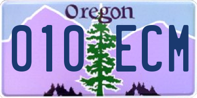 OR license plate 010ECM