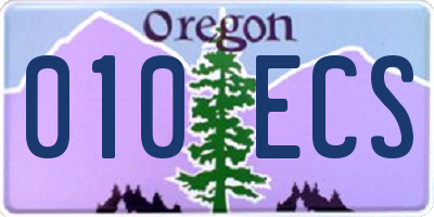 OR license plate 010ECS