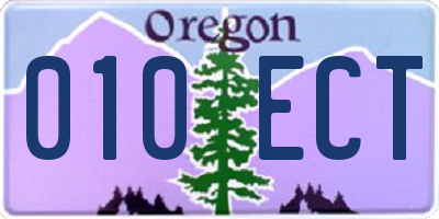 OR license plate 010ECT