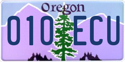 OR license plate 010ECU