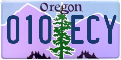 OR license plate 010ECY
