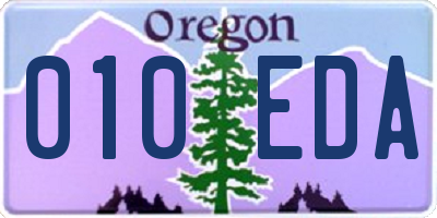 OR license plate 010EDA