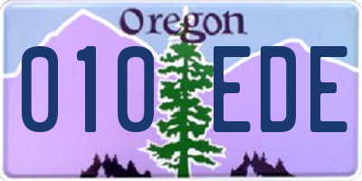 OR license plate 010EDE