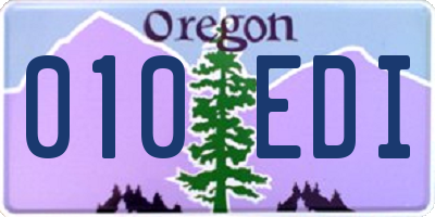 OR license plate 010EDI