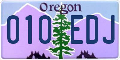 OR license plate 010EDJ