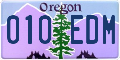 OR license plate 010EDM