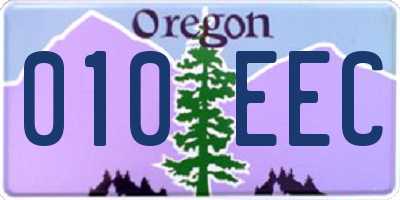 OR license plate 010EEC