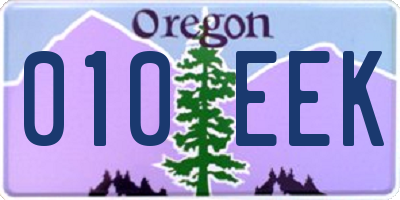 OR license plate 010EEK