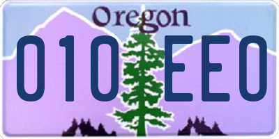 OR license plate 010EEO