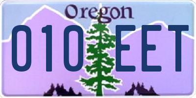 OR license plate 010EET