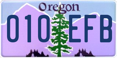 OR license plate 010EFB