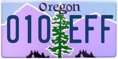 OR license plate 010EFF
