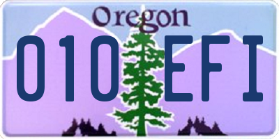 OR license plate 010EFI