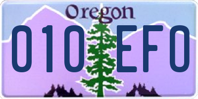OR license plate 010EFO