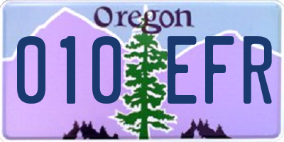 OR license plate 010EFR
