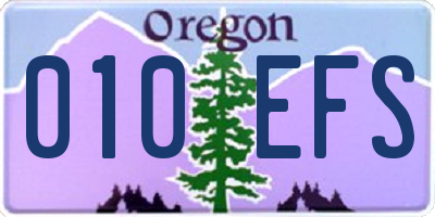 OR license plate 010EFS