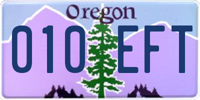OR license plate 010EFT