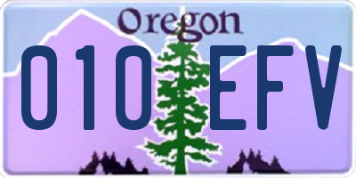 OR license plate 010EFV