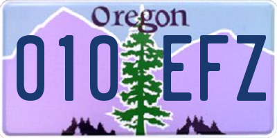OR license plate 010EFZ