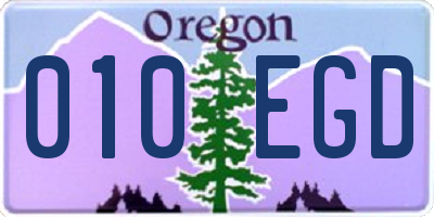 OR license plate 010EGD