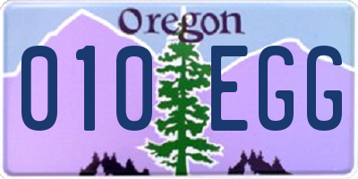 OR license plate 010EGG