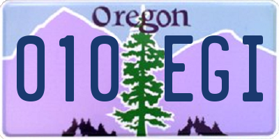 OR license plate 010EGI