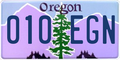 OR license plate 010EGN