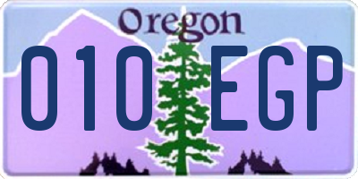 OR license plate 010EGP