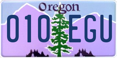 OR license plate 010EGU