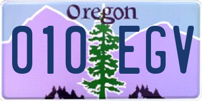 OR license plate 010EGV