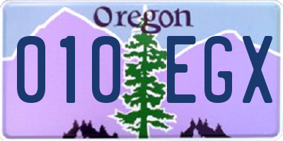 OR license plate 010EGX