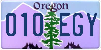 OR license plate 010EGY