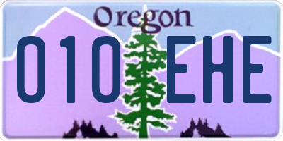 OR license plate 010EHE