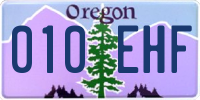 OR license plate 010EHF